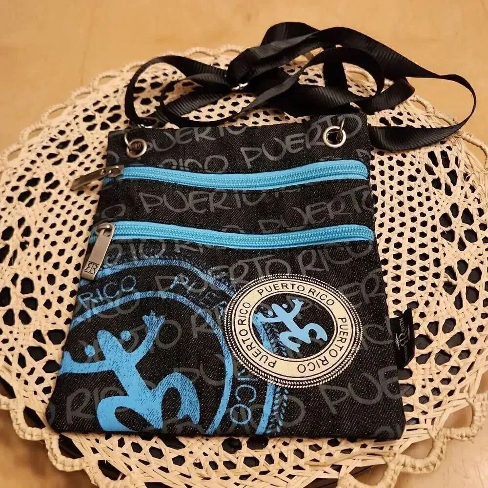 Robin Ruth Puerto Rico turquiose and black crossbody